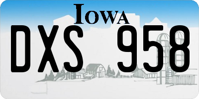 IA license plate DXS958