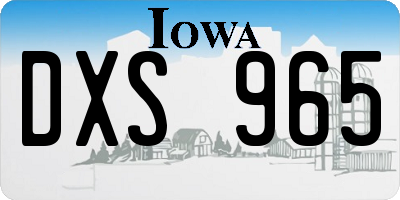 IA license plate DXS965