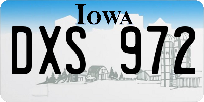 IA license plate DXS972