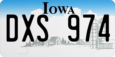 IA license plate DXS974