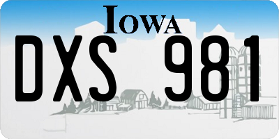 IA license plate DXS981