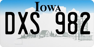 IA license plate DXS982