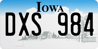 IA license plate DXS984