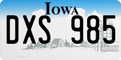 IA license plate DXS985