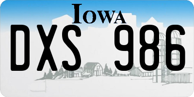 IA license plate DXS986