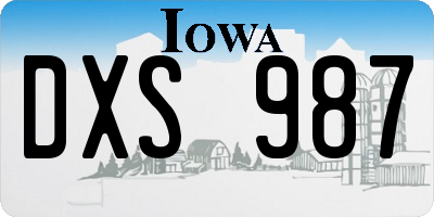 IA license plate DXS987