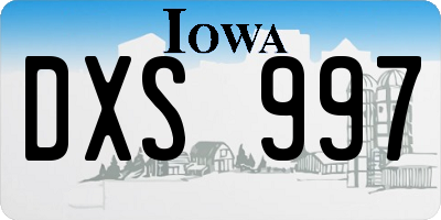 IA license plate DXS997