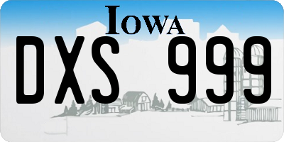 IA license plate DXS999