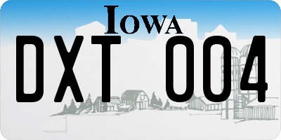 IA license plate DXT004