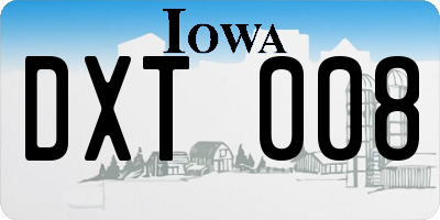 IA license plate DXT008