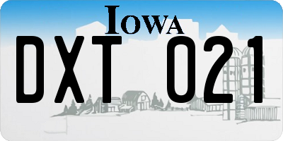 IA license plate DXT021