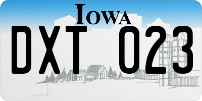 IA license plate DXT023