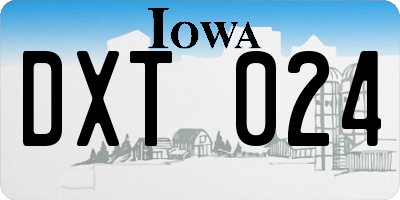 IA license plate DXT024