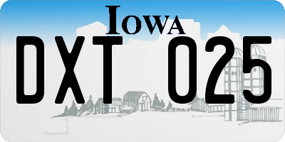 IA license plate DXT025