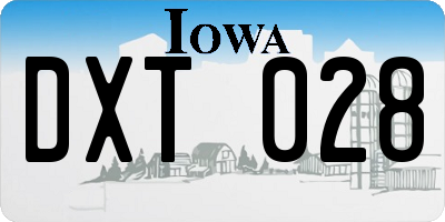 IA license plate DXT028