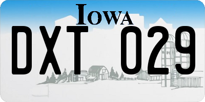 IA license plate DXT029