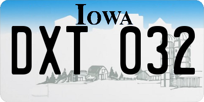 IA license plate DXT032