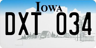 IA license plate DXT034