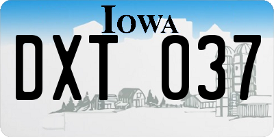 IA license plate DXT037