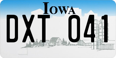 IA license plate DXT041