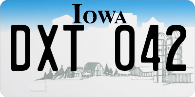 IA license plate DXT042