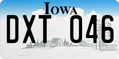 IA license plate DXT046