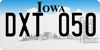 IA license plate DXT050