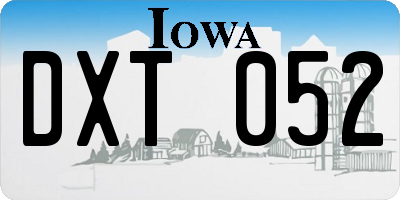 IA license plate DXT052