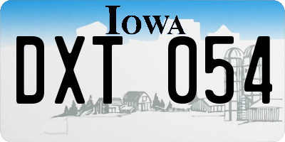 IA license plate DXT054