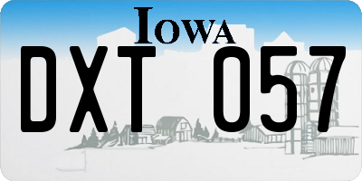 IA license plate DXT057