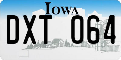 IA license plate DXT064