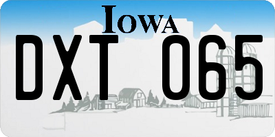 IA license plate DXT065