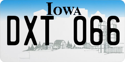 IA license plate DXT066