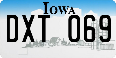 IA license plate DXT069
