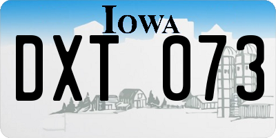 IA license plate DXT073