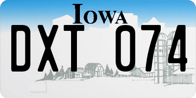 IA license plate DXT074