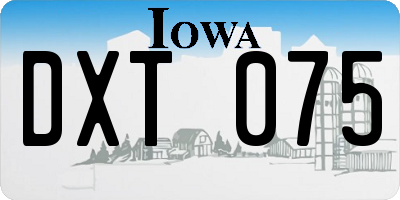 IA license plate DXT075