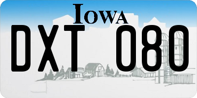 IA license plate DXT080