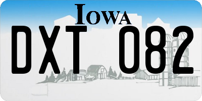 IA license plate DXT082