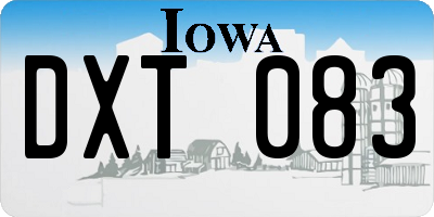 IA license plate DXT083