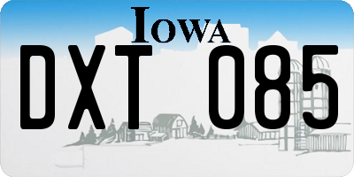 IA license plate DXT085