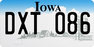 IA license plate DXT086