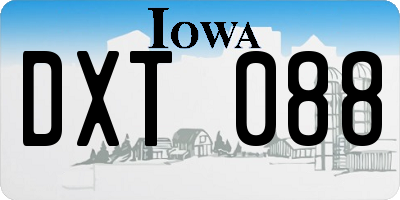 IA license plate DXT088