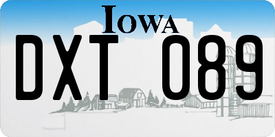 IA license plate DXT089