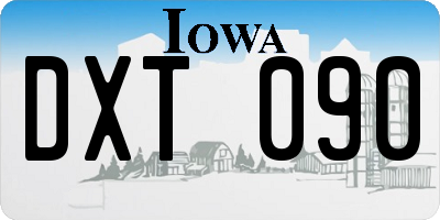 IA license plate DXT090