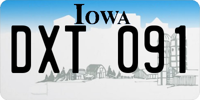 IA license plate DXT091