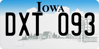 IA license plate DXT093