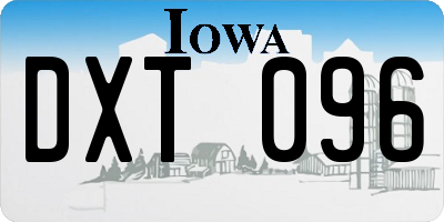 IA license plate DXT096