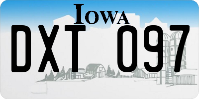 IA license plate DXT097