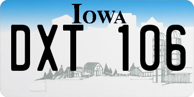 IA license plate DXT106